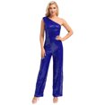 thumbnail image 1 of Xnihocha Combinaison Sans Manches pour Femmes une Épaule Robe de Soirée à Sequins Robe de Soirée Bleue L, 1 of 7