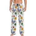 thumbnail image 2 of FREEAMG Retro Butterfly Pajama Pants for Men, Men's Separate Bottoms, Pure Cotton Comfortable Lounge Pants for Men（385）, 2 of 7