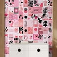 thumbnail image 5 of Idea4wall 3pcs Bold Pink Empowering and Trapical Stylish Graphic Wall Murals, Removable Self-Adhesive Stick Wallpaper Large Wall Stickers for Home Decorative, 72"x120", 5 of 5