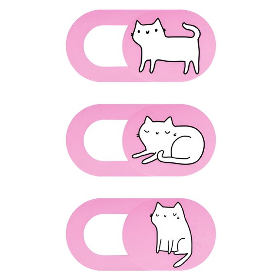 GJX 2026 New Camera Cover Cat Pattern Webcam Mobile Phone Laptop Stand Slide Blocker Protection Cap Cabinet Door for Laptops,Tablets,Phones,Office,Home,Privacy,Pink