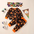 thumbnail image 4 of Enfants Bébé Filles Garçons Halloween Vêtements Imprimés Manches Longues Tops Pantalons Pyjamas, 4 of 7