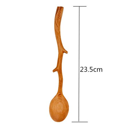 

Creative Log Handmade Design Coffee Stirring Spoon Branch Shape Long Handle Scoop Beech Spoon High Quality Tableware