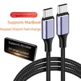 thumbnail image 3 of Cable de datos C a C, cable de carga rápida de 100 W, cable de datos PD de carga rápida de doble cabezal tipo C a tipo C, macho a macho, 100 W, 3 of 4