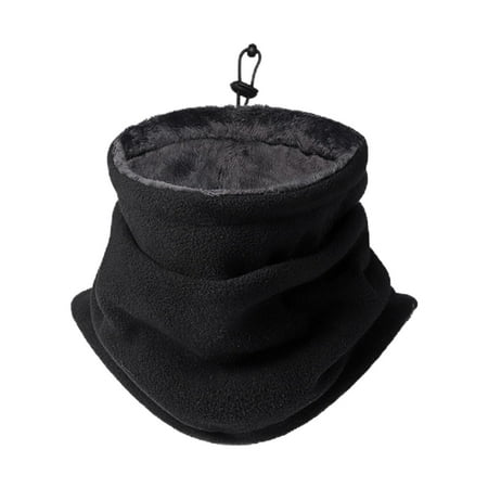 Thermal Warmer Neck Tube Scarf Tube Ear Warmer Headwear Bandana Unisex Snood Thick Balaclava Scarf for Ski Cold Weather Women Hiking Outdoor Black