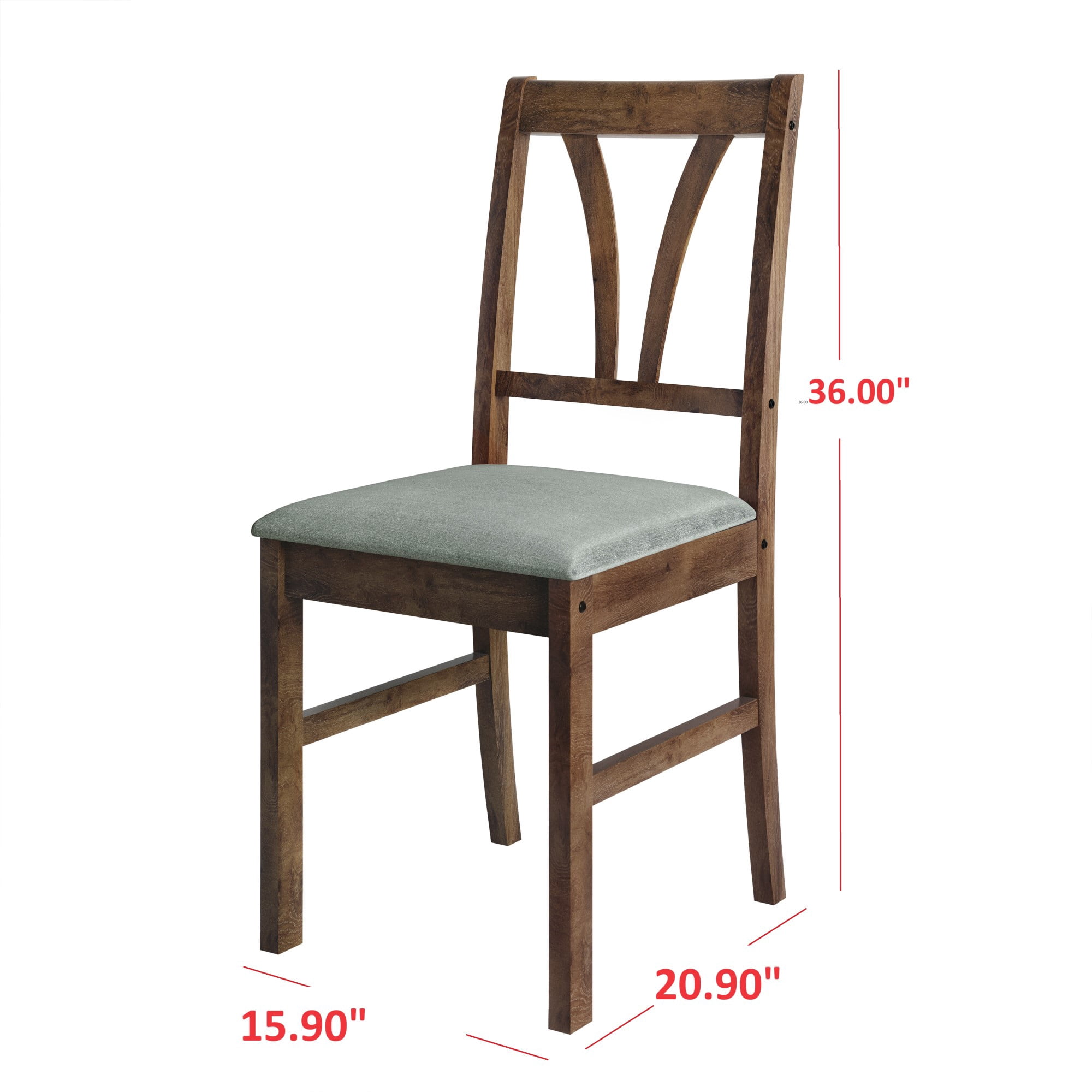 Home Design Dothan 4-Piece Counter Height Dining Chair Set with Padded Seats, Slat-Back Design, Sturdy Wood Frame, Modern Style, Brown