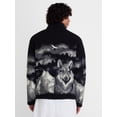 thumbnail image 3 of No Boundaries Mock Neck Quarter Zip Fleece Graphic Print Pullover, Men’s XS-4XLT, 3 of 5