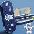 thumbnail image 2 of FeiraDeVaidade Waterproof Double Layer Pencil Case Space Astronaut Pencil Bag Stationery Box Children Pen Case, 2 of 6