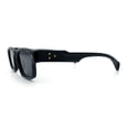 thumbnail image 6 of Gentlemanly Hipster Narrow Rectangle Horn Rim Mens Plastic Sunglasses All Black, 6 of 8