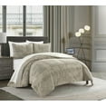 thumbnail image 2 of Chic Home Amyra 7-Piece Embossed Micromink Comforter Set, Queen, Beige, 2 of 2