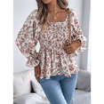 thumbnail image 4 of Women'S Plus Size Striped Off-Shoulder Long Sleeve Pleated Ruffle Tunic Top White L, 4 of 7