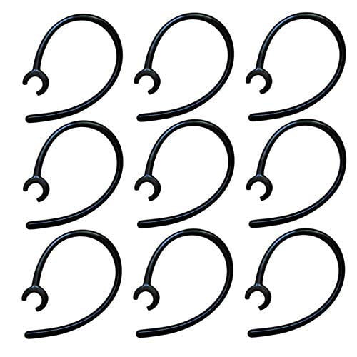 Universal Small Clamp Bluetooth Ear Hook Loop Clip Replacement - Set of 9 Piece Black
