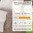 thumbnail image 6 of PARKWELL 7 Pieces Outdoor Patio Furniture Set with Fire Pit Table,Luxury 6" Thick Conversation Set with Swivel Glider Chairs,All-Weather Seating Furniture Set for Backyard Deck, Brown/Beige, 6 of 16