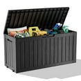 thumbnail image 1 of EasyUp 75 Gallon Resin Deck Box, Lockable Patio Outdoor Storage Box for Furniture, Garden Tools and Tools Storage, Waterproof Outside Storage Boxes（Black）, 1 of 7