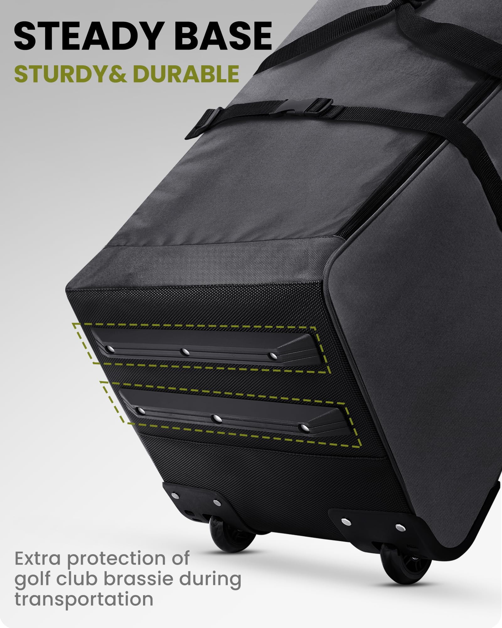 OutdoorMaster Padded Golf Travel Bag with Reinforced Wheels, 900D Heavy Duty Oxford Wear-Resistant and Waterproof Golf Travel Case, Soft-Sided Golf Club Bag