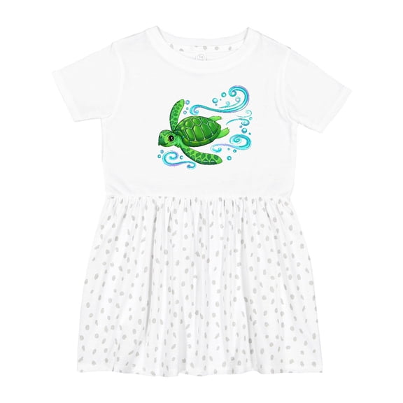 Inktastic Sea Turtle Swimming Girls Toddler Dress