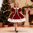 thumbnail image 6 of YunPes Baby Christmas Dress Girls Xmas Cute Puff Sleeve Ruffle Princess Dress Casual Cozy Holiday Party One Piece Clothes Set, 6 of 8