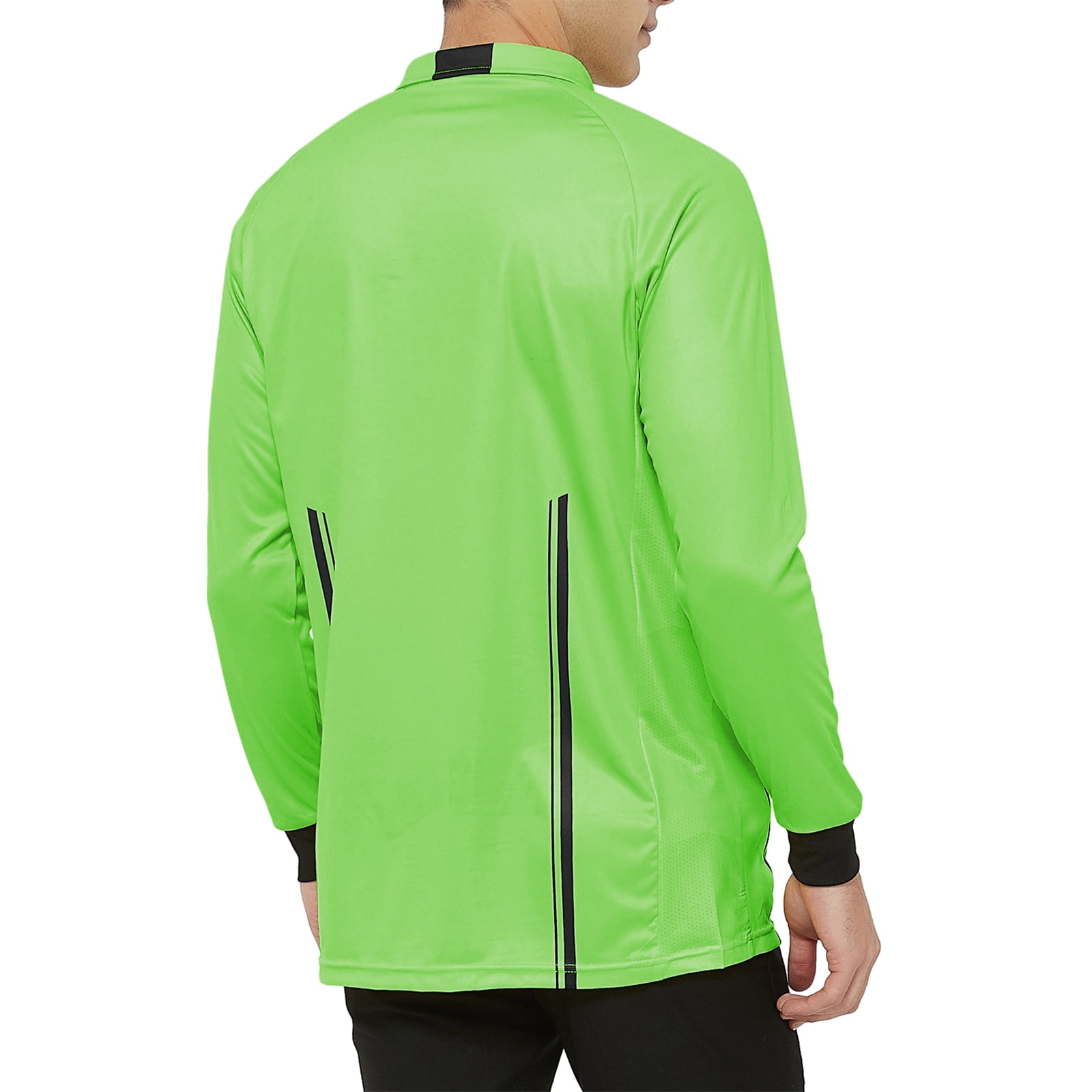 TOPTIE Men's Official Soccer Long Sleeve Referee Jersey USSF Pro Uniform-Green-3XL