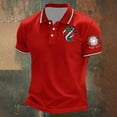 thumbnail image 2 of Bibifish Mens Polo Shirts Short Sleeve Striped Collar Graphic Casual Shirts Classic Fit Daily Wear Tops, 2 of 3