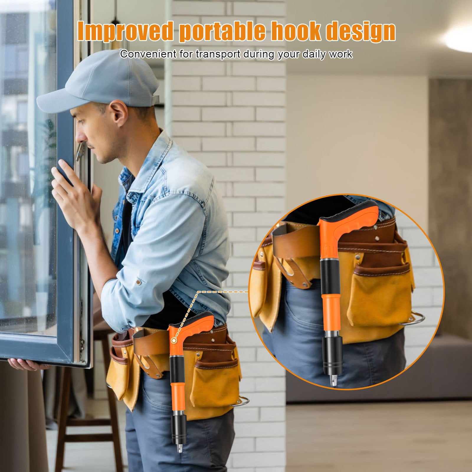 VIVIHEYDAY Mini Nail Gun Set, Portable Manual Fastening Tool, 5 Speed Adjustment, 150Pcs 7.3mm Round Nails