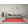 thumbnail image 3 of Ahgly Company Machine Washable Indoor Square Checkered Red Modern Area Rugs, 3' Square, 3 of 4