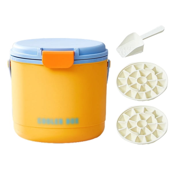 Bandeja for cubitos de hielo de 2,6 l con tapa y contenedor, cubo enfriador for bebidas con cubo de hielo multiusos