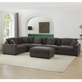 thumbnail image 3 of LolLov Furniture Modern Polyester Sectional Sofa Living Room Furniture Set, Dark Gray, 3 of 7