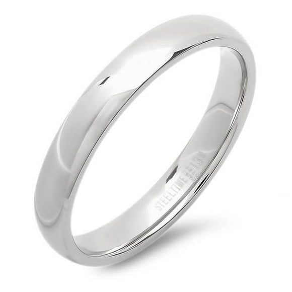 Mens Stainless Steel Plain Band Ring- Size - 7