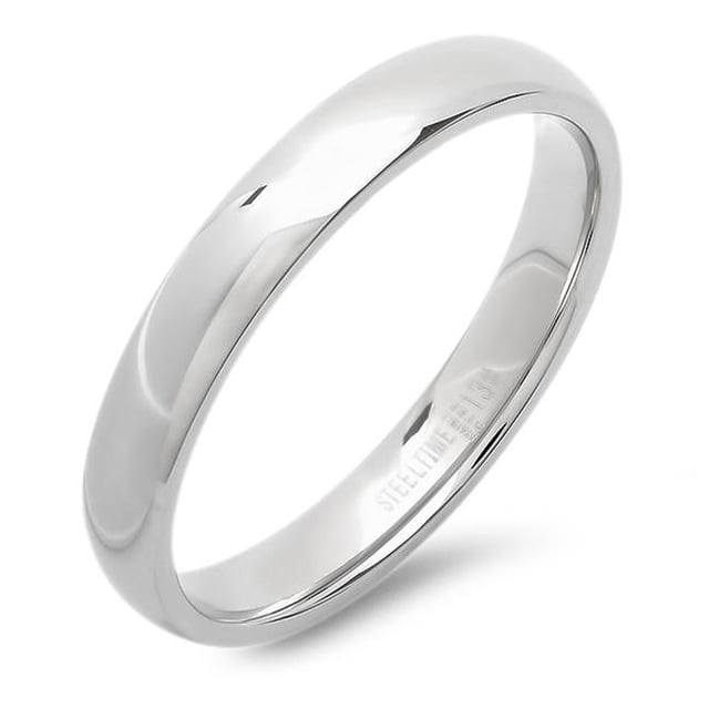 Mens Stainless Steel Plain Band Ring- Size - 7