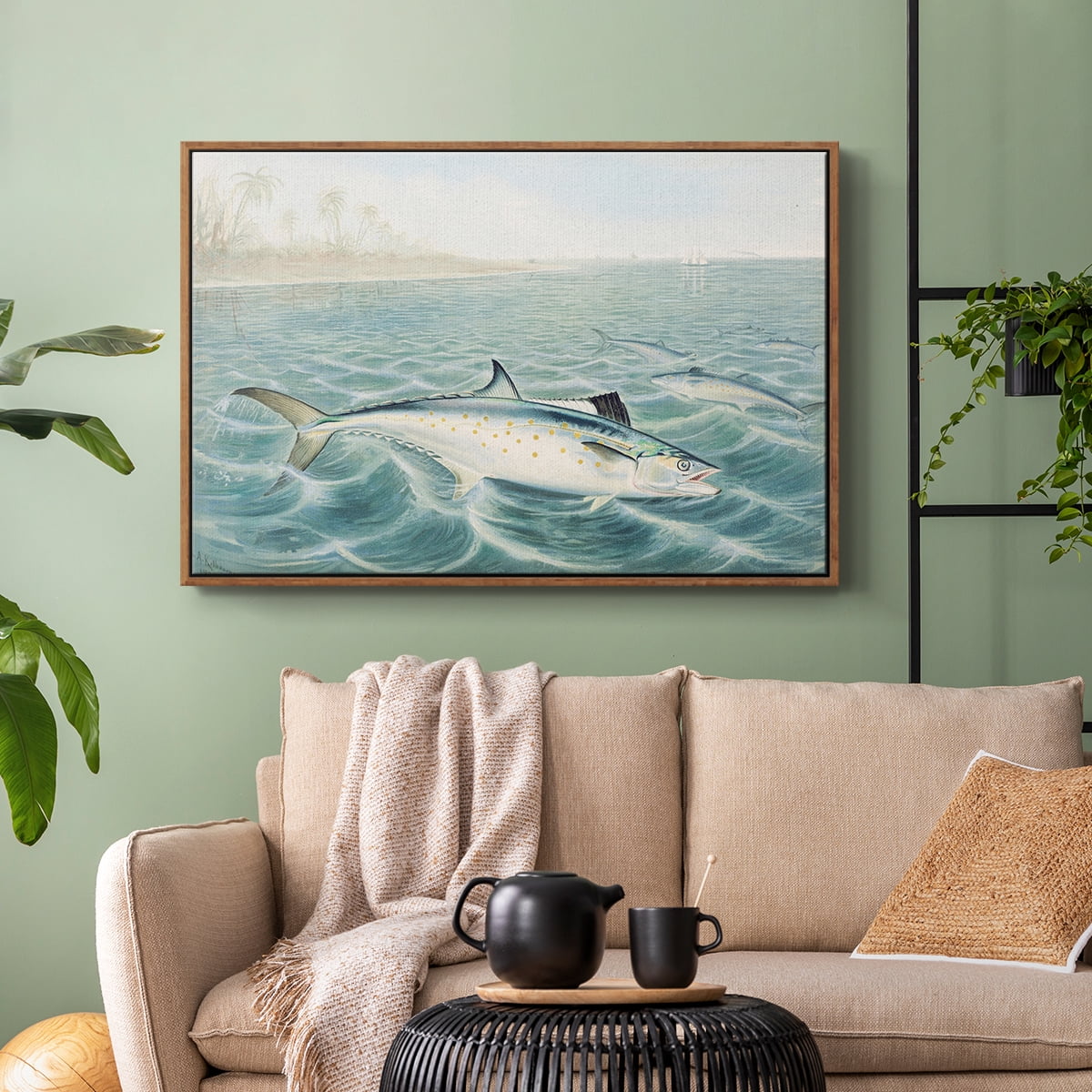 Vintage Landscape-CXXXI By Wexford Home Framed in Walnut Wood Gallery Wrapped Canvas 27 in. x 41 in.