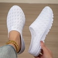 thumbnail image 3 of Rokment Women's Men's Mules Sneakers Wide Width Slip on Walking Shoes Breathable Comfortable Mesh Backless Closed Toe Sandals Summer Fall White Size 10, 3 of 5