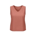 thumbnail image 6 of ClodeEU Women's V Neck Sleeveless Linen Tank Top, Casual Loose Fit Summer Lightweight Blouse Pink,Women's Plus S, 6 of 7