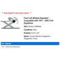 thumbnail image 2 of Front Left Window Regulator - Compatible with 1997 - 2002 Ford Expedition 1998 1999 2000 2001, 2 of 2