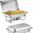 thumbnail image 1 of Garvee 8 Qt Chafing Dish for Buffet Set, Stainless Steel Buffet Servers, 2 Pack, Silver, 1 of 6