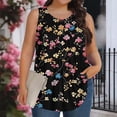 thumbnail image 7 of cocolona Plus Size Tank Tops for Women Summer Crew Neck Sleeveless Pleated Shirts Fashion Casual Cute Print Blouses, 7 of 7