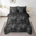 thumbnail image 2 of Manfei Death Skeleton Bedding Comforter Set 7 Pieces, Gothic Sugar Skull Full Bedding Set, Black Gray Halloween Fitted Sheet Flat Sheet, Super Cozy Bedroom Decor, 2 of 8