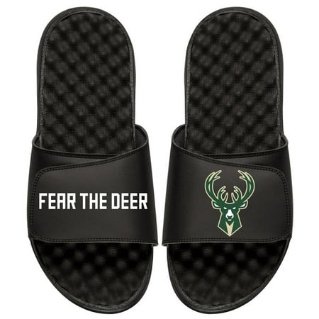 

Men s ISlide Black Milwaukee Bucks Team Slogan Slide Sandals