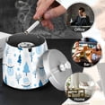 thumbnail image 4 of Yayeee Ashtray with Lid for Cigarette Smokeless Stainless Steel Home Ash Holder, Blue Simple Cartoon Snowmen, 4 of 7