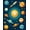 Multicolor Blue Orange Yellow, Pattern 6, variant on ODIKA Playroom Rocket Galaxy Motifs Science Theme Classroom Themed Pet Friendly & Kids Safe Play for Bedroom, Reading Nook