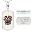 thumbnail image 2 of Cafe Racer Biker Stainless Steel or 18k Gold Premium Swivel Dog Tag Keychain, 2 of 10