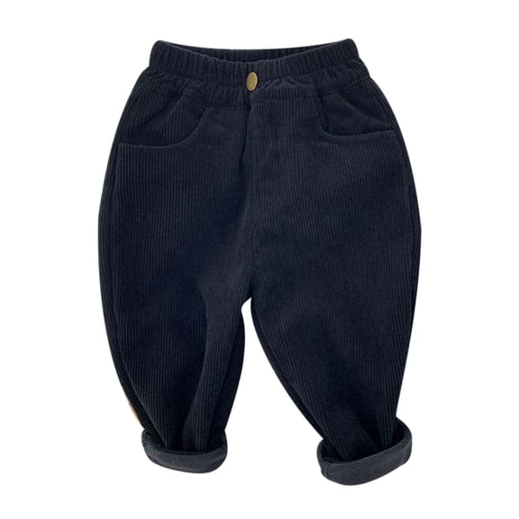 Huanglei Boys And Girls' Corduroy Clothes Long Sleeve And Pants Winter Warm Soft Fuzzy Homewear With Fleece Sweatpants