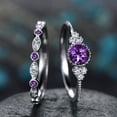 thumbnail image 4 of Anillo de moda con circonitas para mujer, anillo de dos piezas con microesmeralda, joyería, 4 of 5