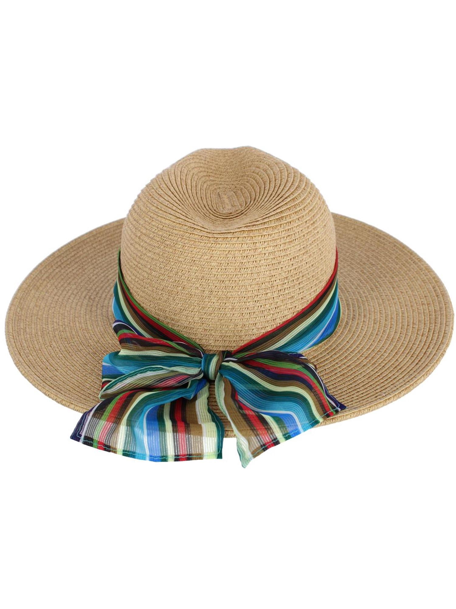 Karen Keith Sun Hat Size Medium San Diego Zoo Wildlife Alliance Braided Toyo Karen Keith Toyo Braid Straw Sun Hat with Chiffon Hatband  main image 3