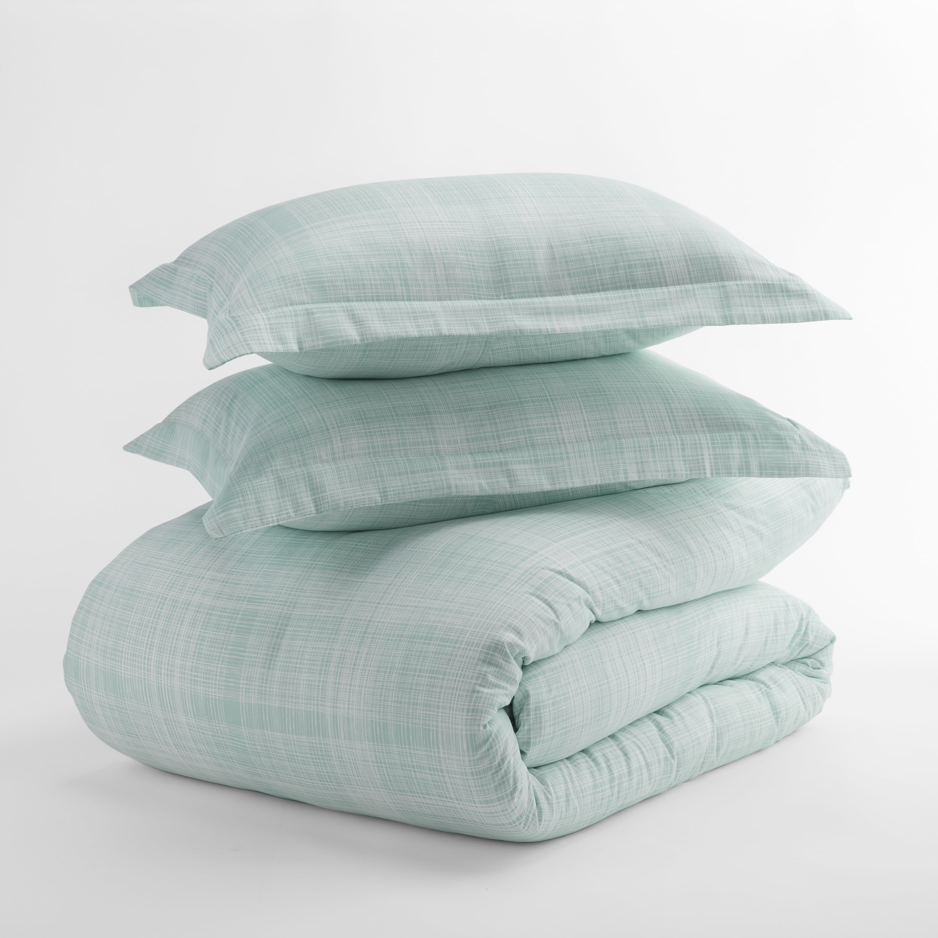 Noble Linens Forest Thatch Pattern Duvet Set 3-Piece Duvet Cover Set, King/Cal King