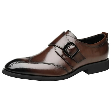 Rrunsv Dress Shoes for Men Men S Leather Lined Dress Shoes Formal Business Shoes Classic Lace-up Oxfords Brown 45