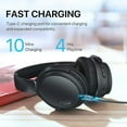 thumbnail image 3 of Open Box HROEENOI Active Noise Cancelling Headphones JZ02 Bluetooth Headphones - Black, 3 of 5
