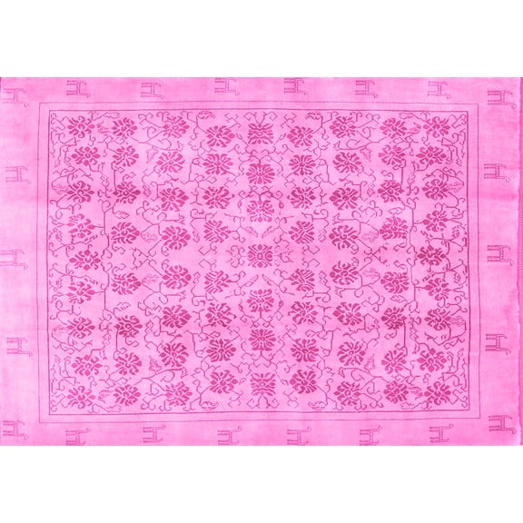 Ahgly Company Indoor Rectangle Persian Pink Traditional Area Rugs, 5' x 7'