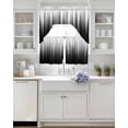 thumbnail image 3 of Black White Swag Curtains for Living Room/Bedroom Windows, Modern Geometric Abstract Gradient Striped Kitchen Curtains and Valances Set 36 Inch Length, Light Filtering Swags Valance Curtain Panels, 3 of 5