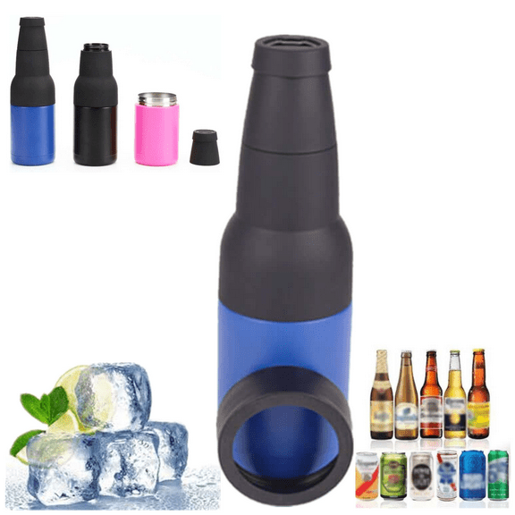 3 in 1 Can and Beer Bottle Insulator, Double Wall Stainless Steel Insulated Can Cooler, Vacuum Insulated Double Walled Stainless Steel Cooler with Beer Opener