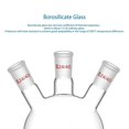 thumbnail image 3 of StonyLab 1L Round Bottom Flask, 3 Neck, 24/40 Outer Joint, Heat-Resistant Borosilicate Glass, Laboratory Lab Supply, 3 of 8