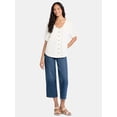 thumbnail image 2 of Time and Tru Women's Cotton Peasant Top, Sizes XS-XXXL, 2 of 5